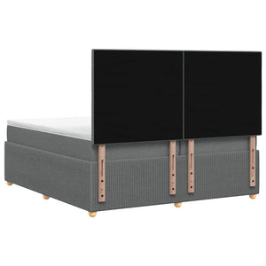 Κρεβάτι box spring με στρώμα Σκούρο Γκρι 200 x 200 cm Ύφασμα - Pakobazaar