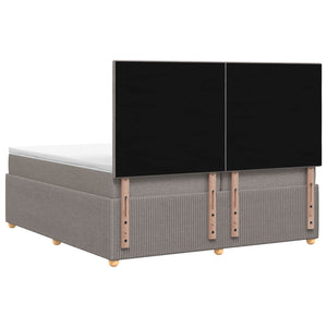 Κρεβάτι box spring με στρώμα Taupe 200 x 200 cm Ύφασμα - Pakobazaar