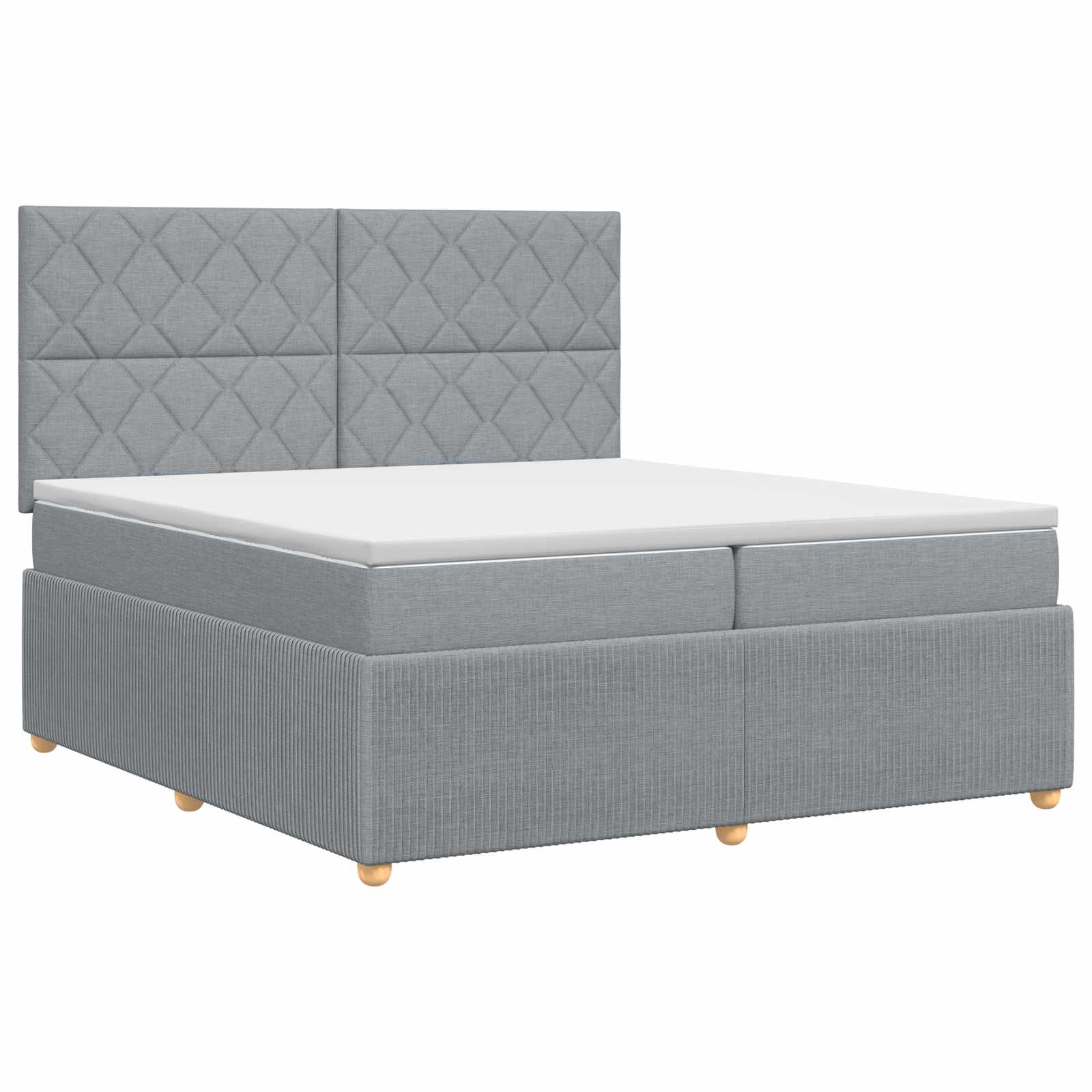 Κρεβάτι box spring με στρώμα Ανοιχτό γκρι 200 x 200 cm Ύφασμα - Pakobazaar