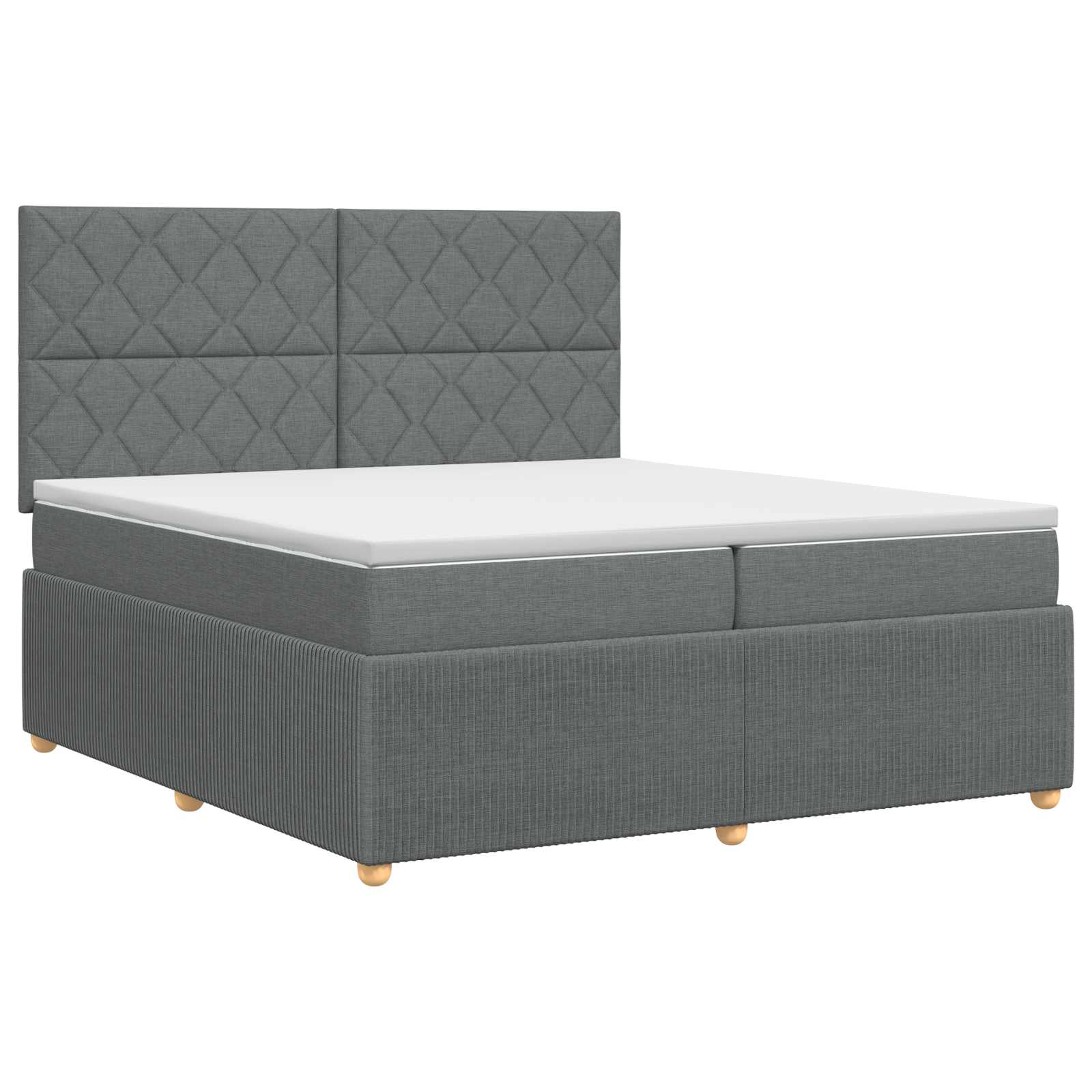Κρεβάτι box spring με στρώμα Σκούρο Γκρι 200 x 200 cm Ύφασμα - Pakobazaar