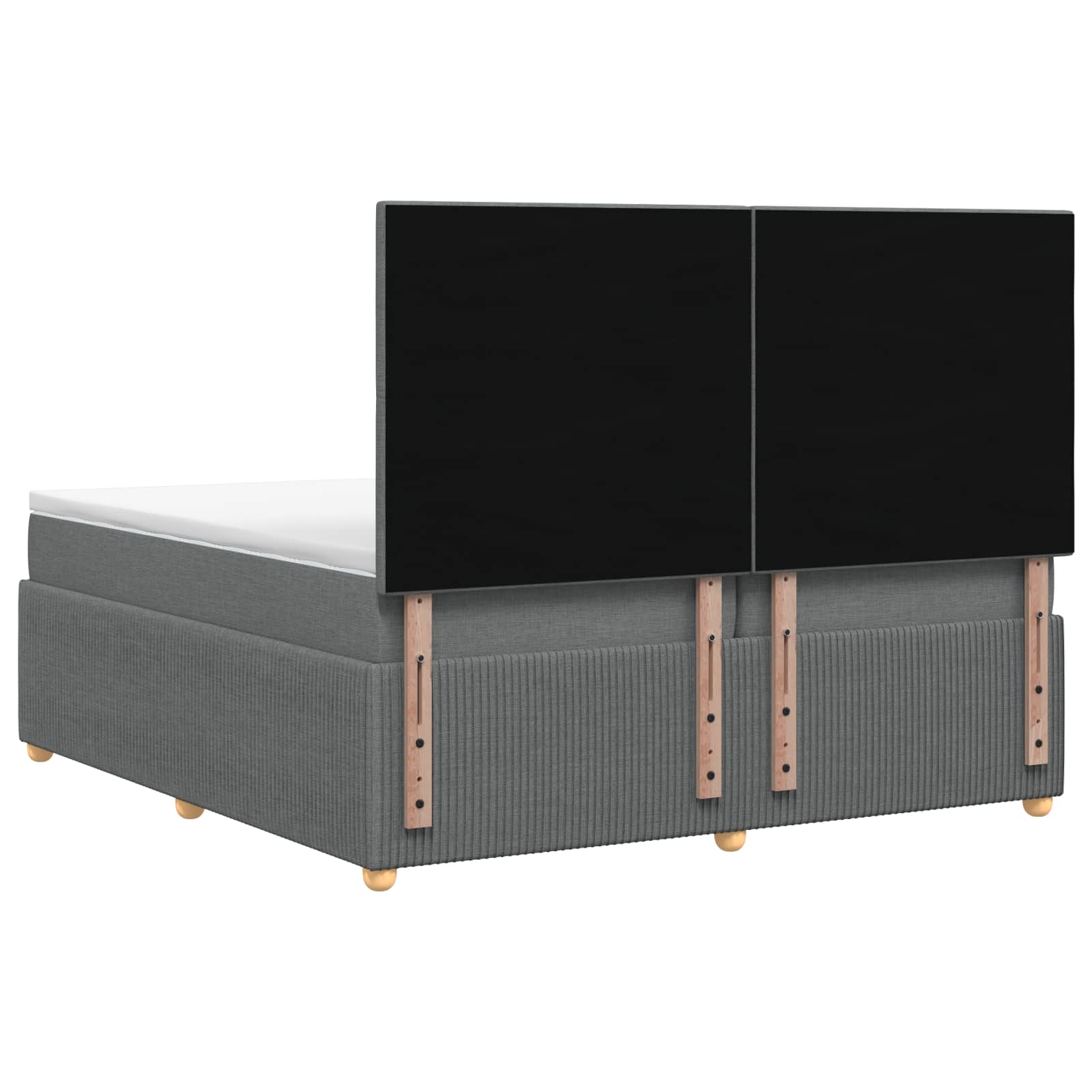 Κρεβάτι box spring με στρώμα Σκούρο Γκρι 200 x 200 cm Ύφασμα - Pakobazaar