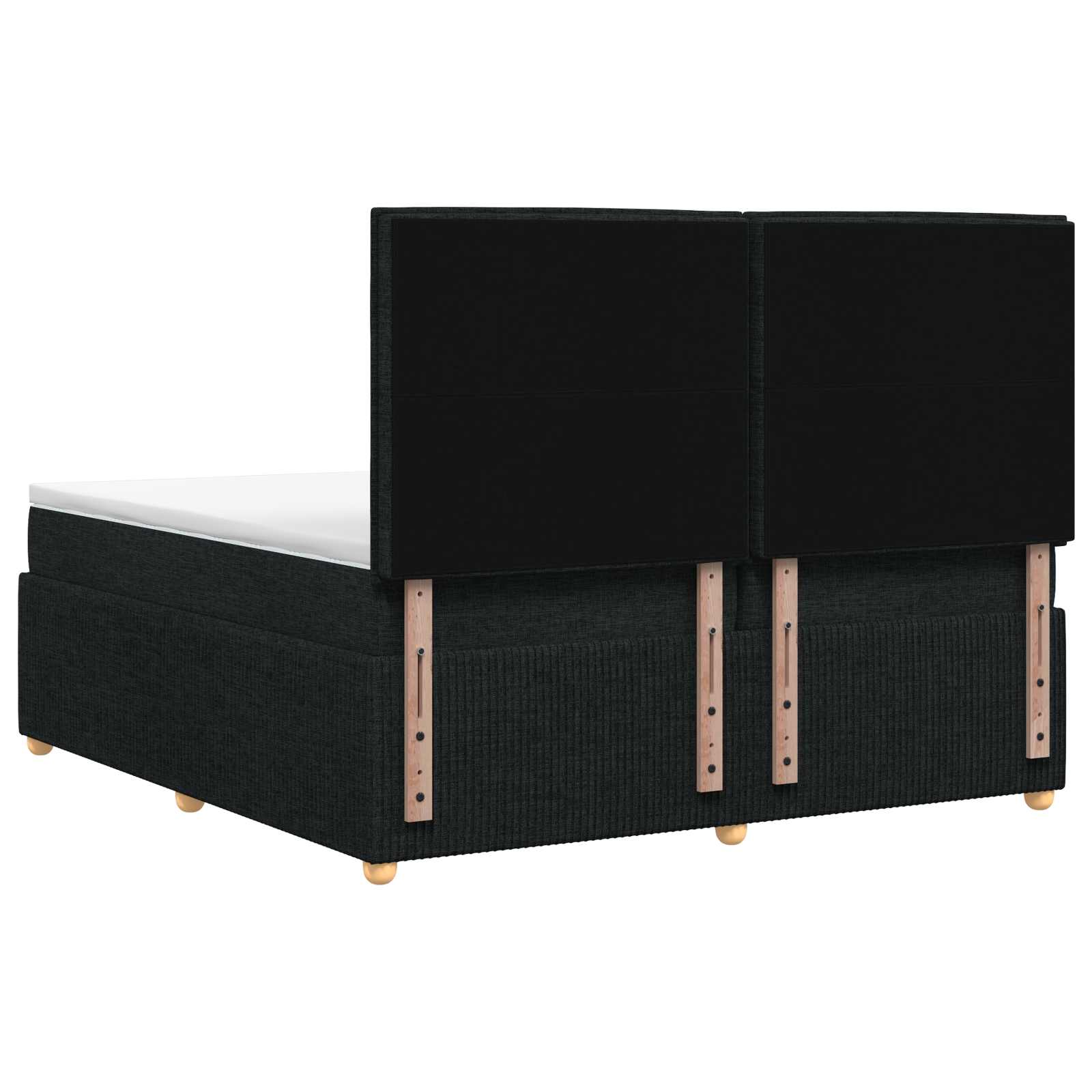 Κρεβάτι box spring με στρώμα Μαύρο 200 x 200 cm Ύφασμα - Pakobazaar
