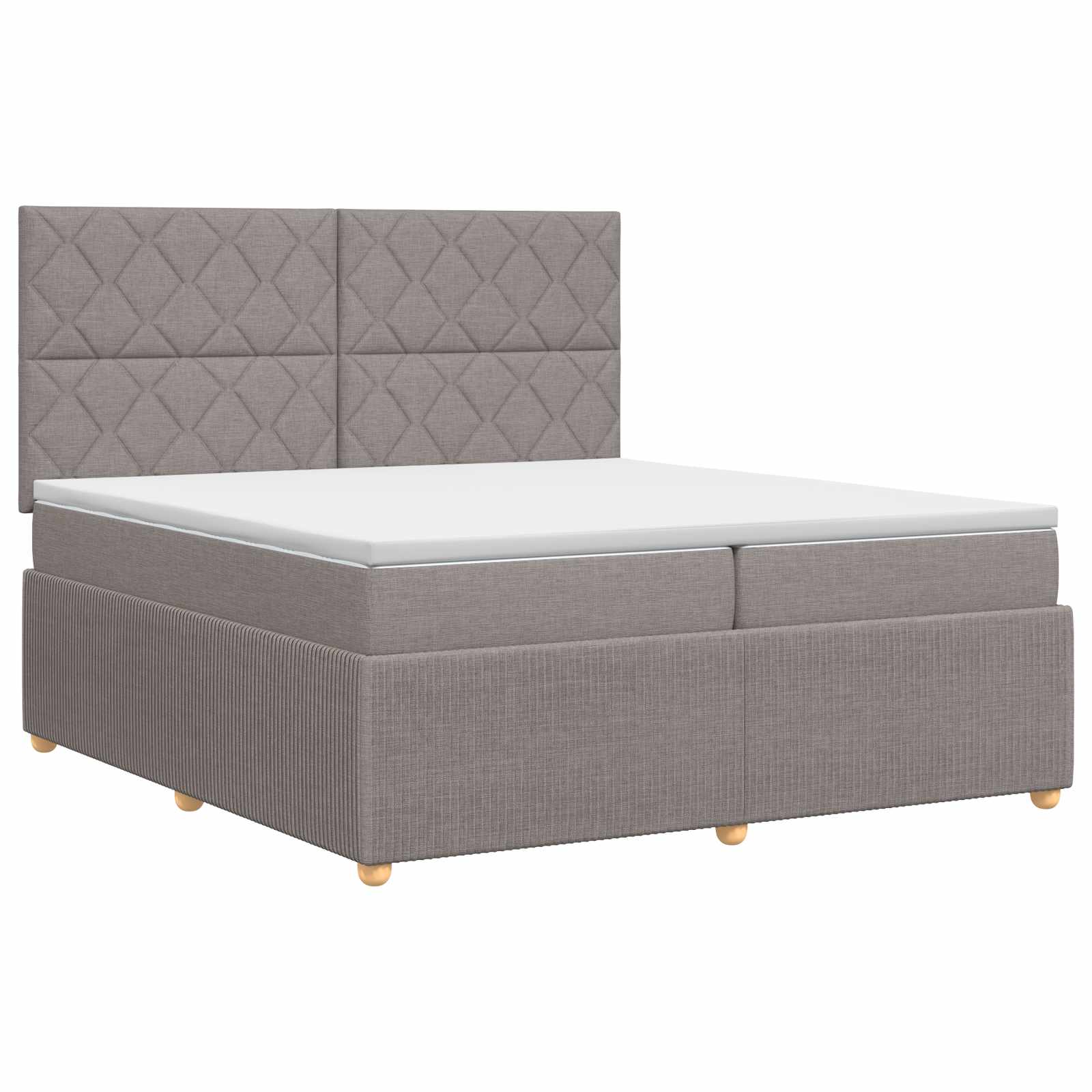 Κρεβάτι box spring με στρώμα Taupe 200 x 200 cm Ύφασμα - Pakobazaar