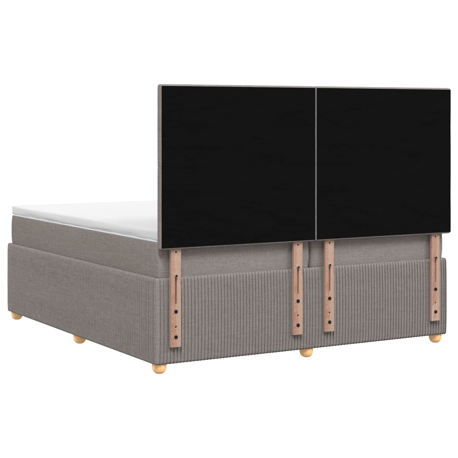 Κρεβάτι box spring με στρώμα Taupe 200 x 200 cm Ύφασμα - Pakobazaar