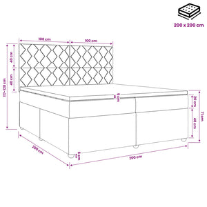 Κρεβάτι box spring με στρώμα Taupe 200 x 200 cm Ύφασμα - Pakobazaar