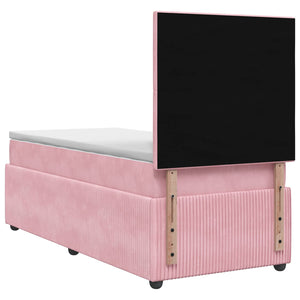 Κρεβάτι box spring με στρώμα Ροζ 80 x 200 cm Βελούδο