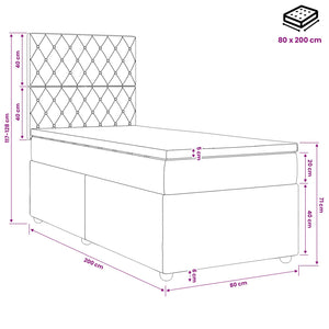 Κρεβάτι box spring με στρώμα Ροζ 80 x 200 cm Βελούδο