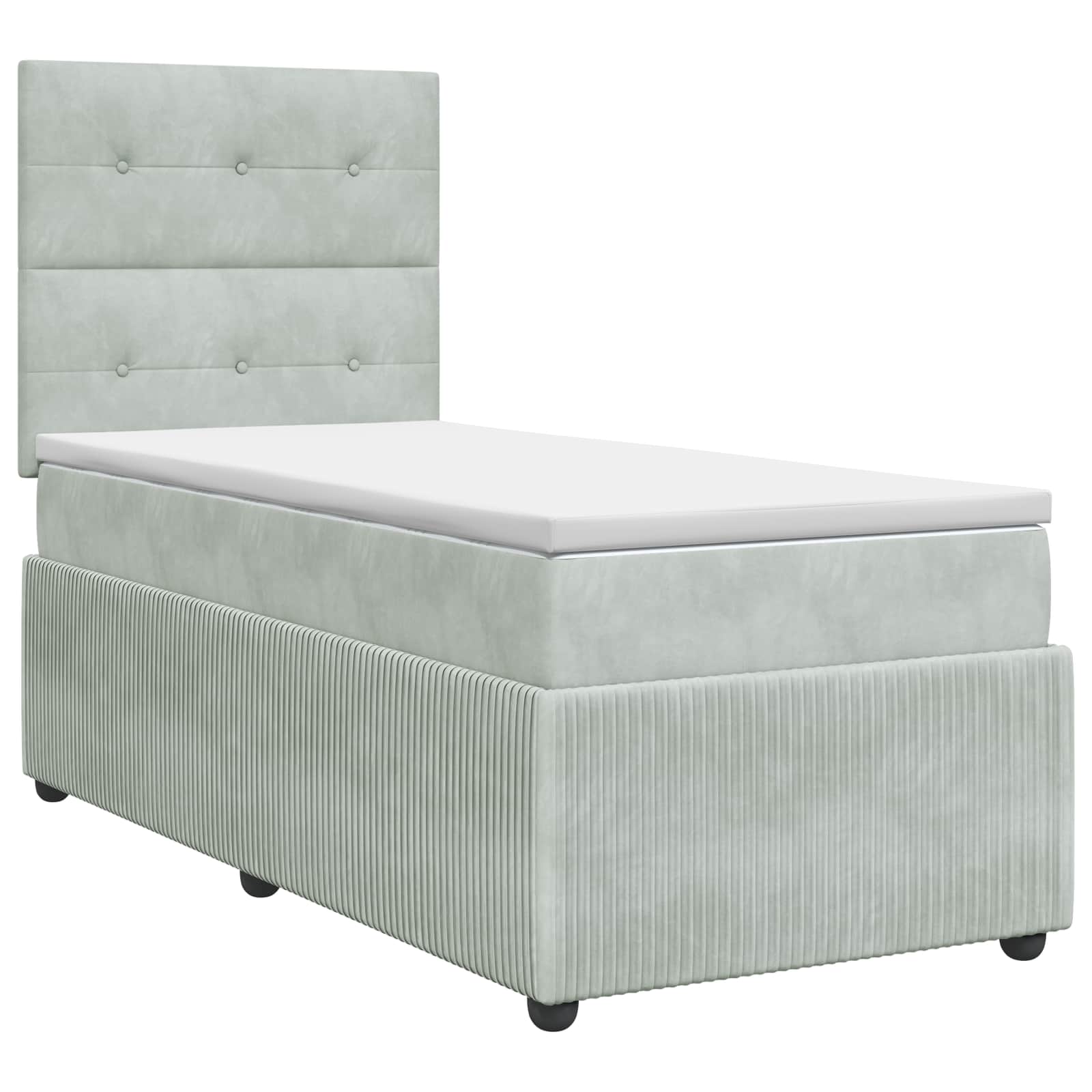 Κρεβάτι box spring με στρώμα Ανοιχτό γκρι 80 x 200 cm Βελούδο
