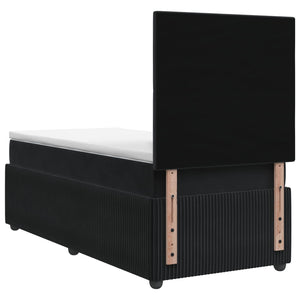 Κρεβάτι box spring με στρώμα Μαύρο 80 x 200 cm Βελούδο - Pakobazaar