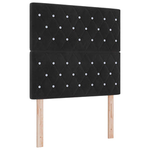 Κρεβάτι box spring με στρώμα Μαύρο 90 x 200 cm Βελούδο