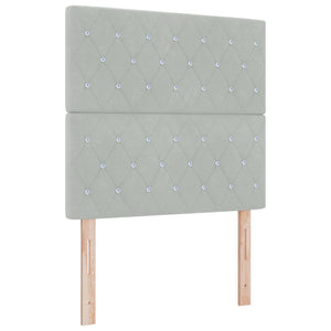 Κρεβάτι box spring με στρώμα Ανοιχτό γκρι 100 x 200 cm Βελούδο