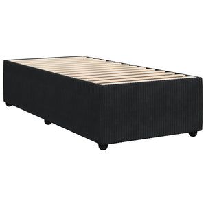 Κρεβάτι box spring με στρώμα Μαύρο 100 x 200 cm Βελούδο - Pakobazaar