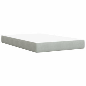 Κρεβάτι box spring με στρώμα Ανοιχτό γκρι 120 x 190 cm Βελούδο - Pakobazaar