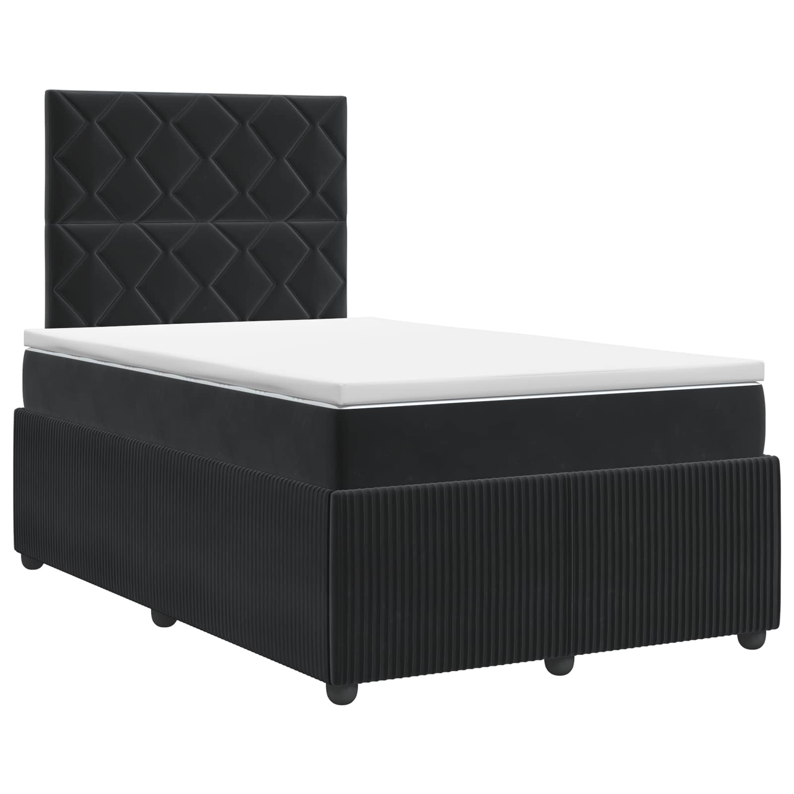 Κρεβάτι box spring με στρώμα Μαύρο 120 x 190 cm Βελούδο - Pakobazaar