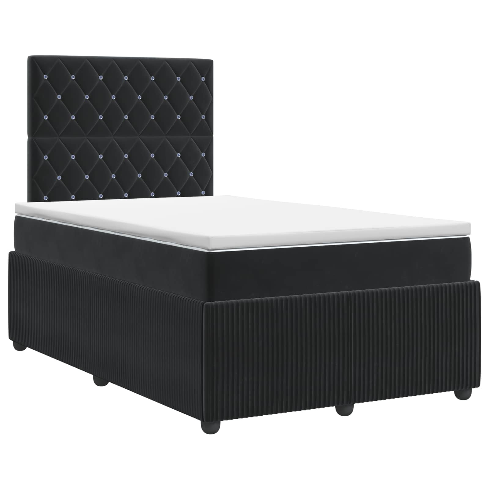 Κρεβάτι box spring με στρώμα Μαύρο 120 x 200 cm Βελούδο