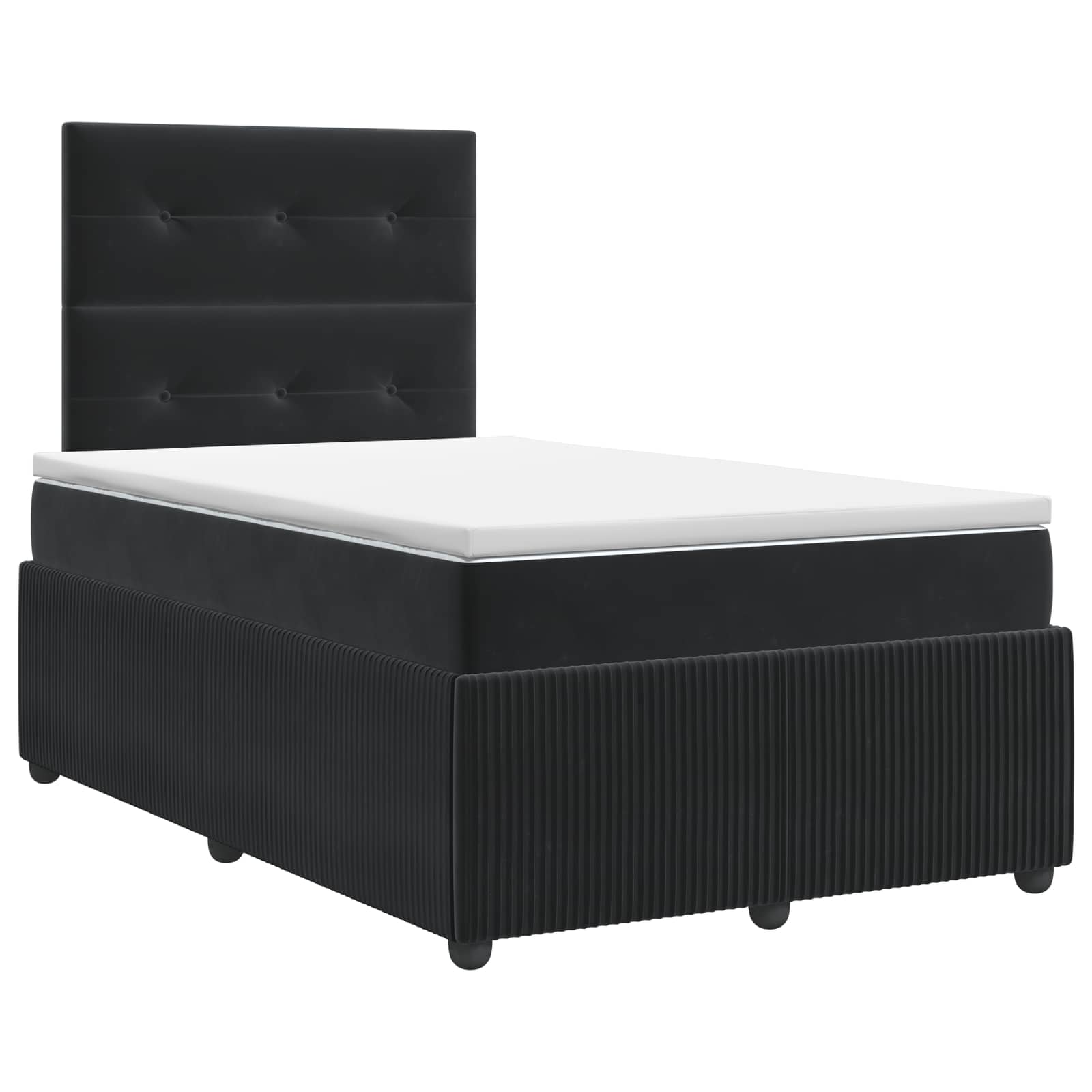 Κρεβάτι box spring με στρώμα Μαύρο 120 x 200 cm Βελούδο
