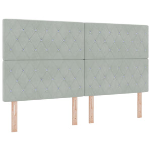 Κρεβάτι box spring με στρώμα Ανοιχτό γκρι 180 x 200 cm Βελούδο - Pakobazaar
