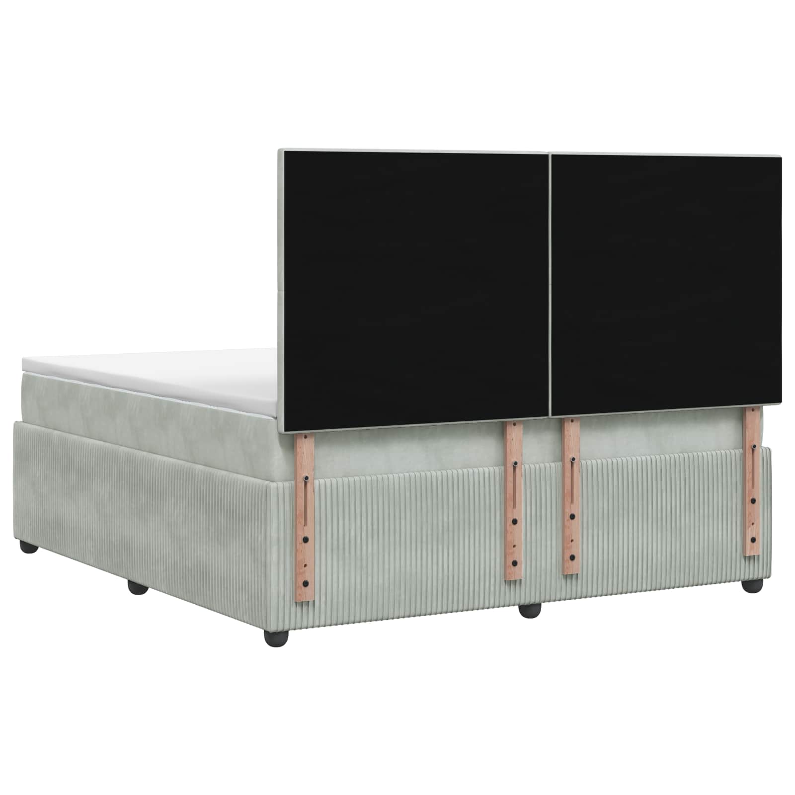 Κρεβάτι box spring με στρώμα Ανοιχτό γκρι 180 x 200 cm Βελούδο - Pakobazaar