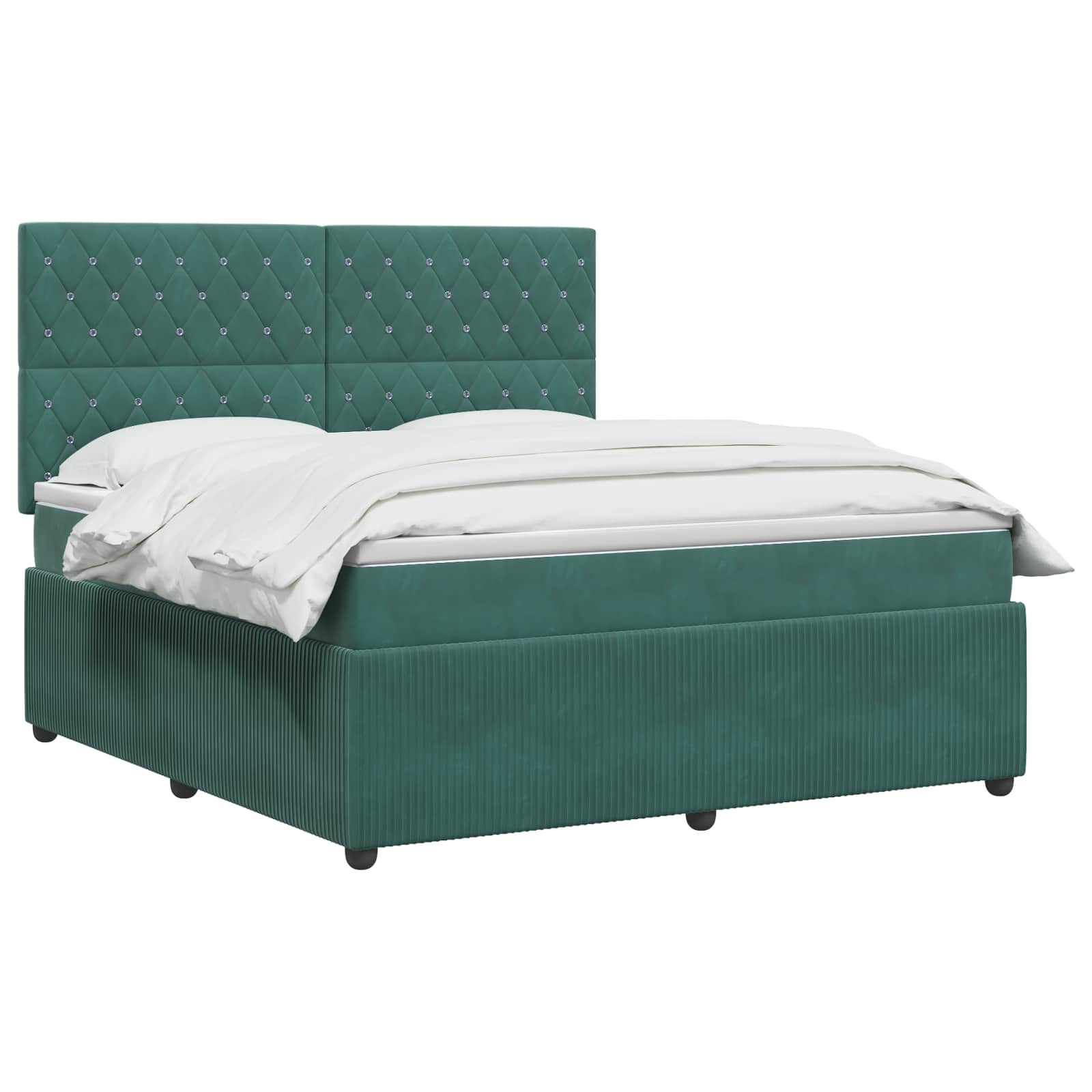 Κρεβάτι box spring με στρώμα Σκούρο Πράσινο 180 x 200 cm - Pakobazaar