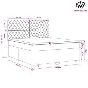 Κρεβάτι box spring με στρώμα Σκούρο Πράσινο 180 x 200 cm - Pakobazaar