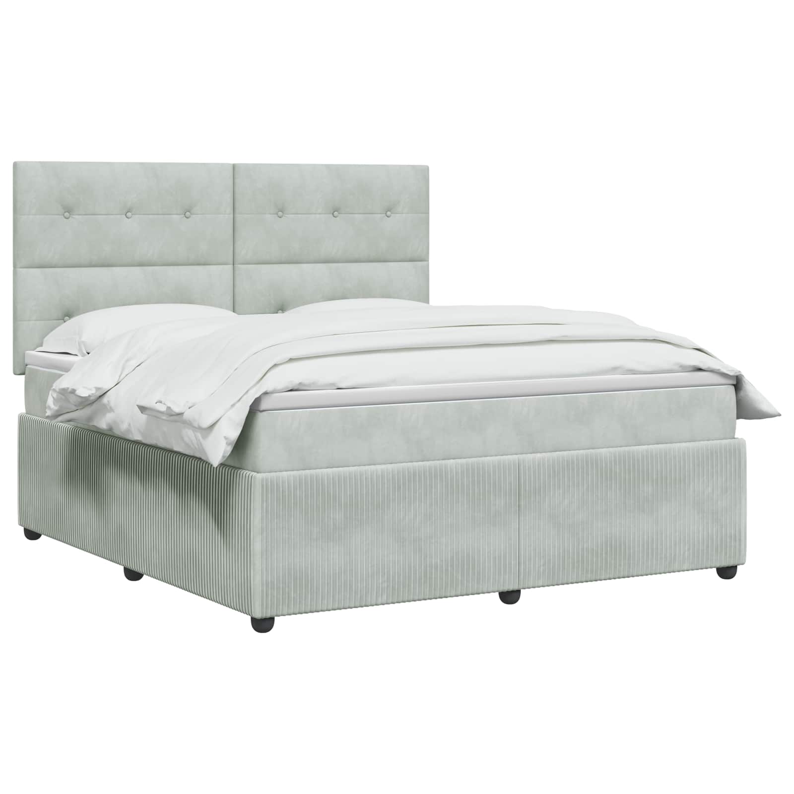 Κρεβάτι box spring με στρώμα Ανοιχτό γκρι 180 x 200 cm Βελούδο