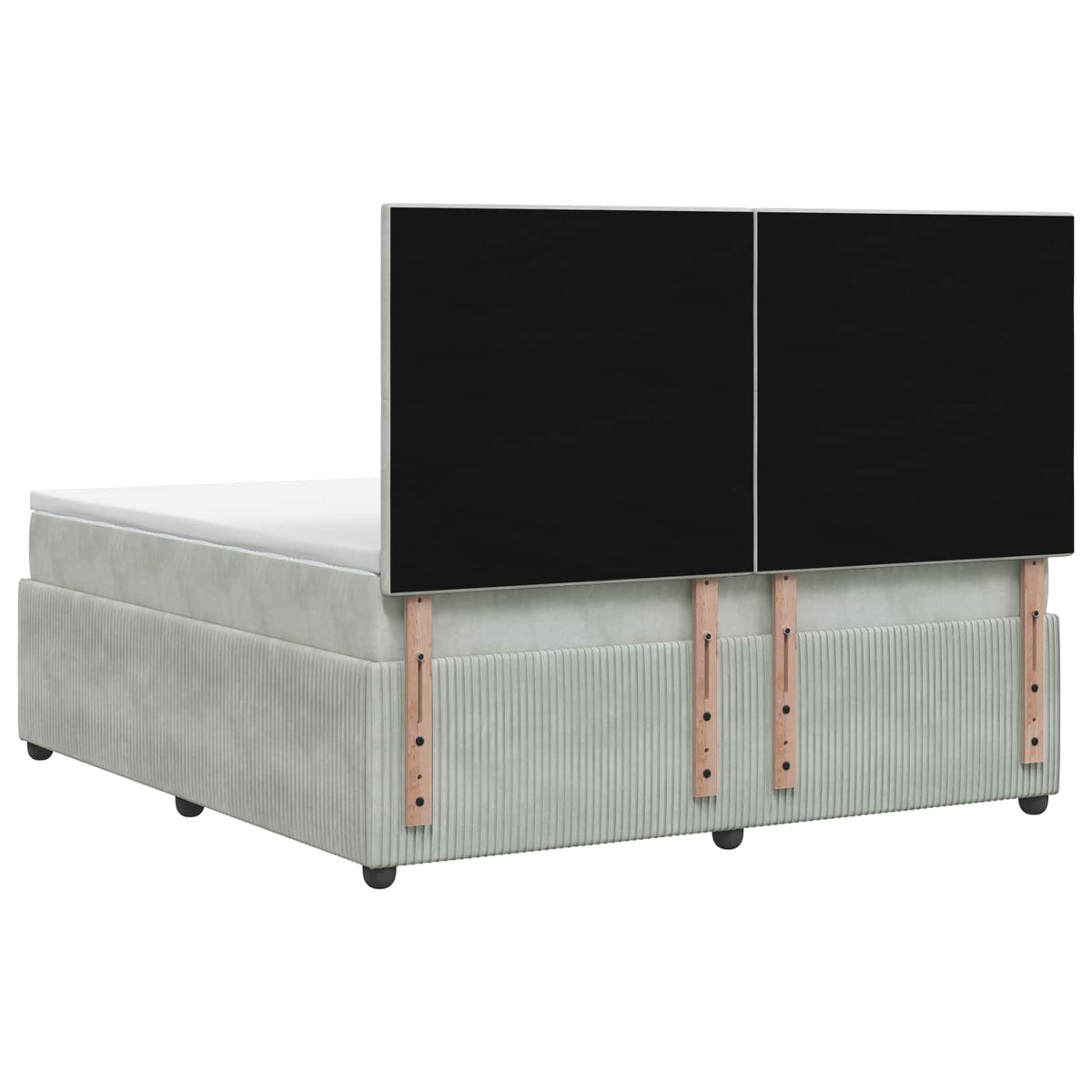 Κρεβάτι box spring με στρώμα Ανοιχτό γκρι 180 x 200 cm Βελούδο - Pakobazaar