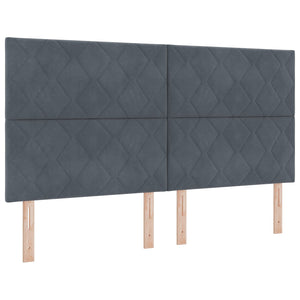 Κρεβάτι box spring με στρώμα Σκούρο Γκρι 180 x 200 cm Βελούδο - Pakobazaar