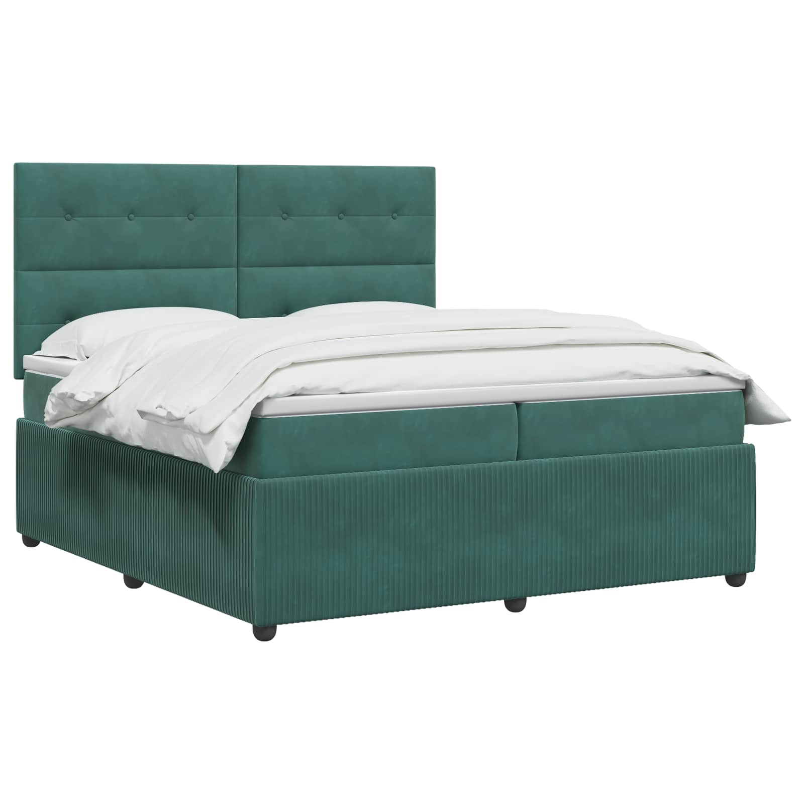 Κρεβάτι box spring με στρώμα Σκούρο Πράσινο 200 x 200 cm - Pakobazaar