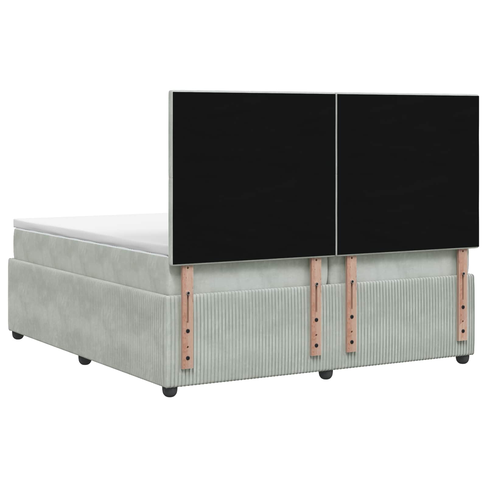 Κρεβάτι box spring με στρώμα Ανοιχτό γκρι 200 x 200 cm Βελούδο - Pakobazaar