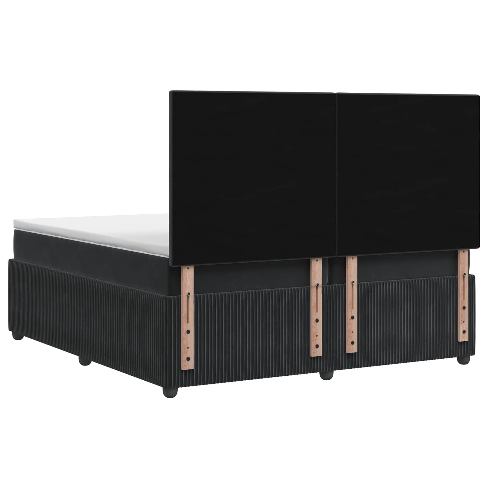 Κρεβάτι box spring με στρώμα Μαύρο 200 x 200 cm Βελούδο - Pakobazaar