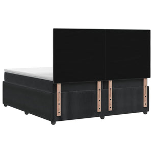 Κρεβάτι box spring με στρώμα Μαύρο 200 x 200 cm Βελούδο - Pakobazaar