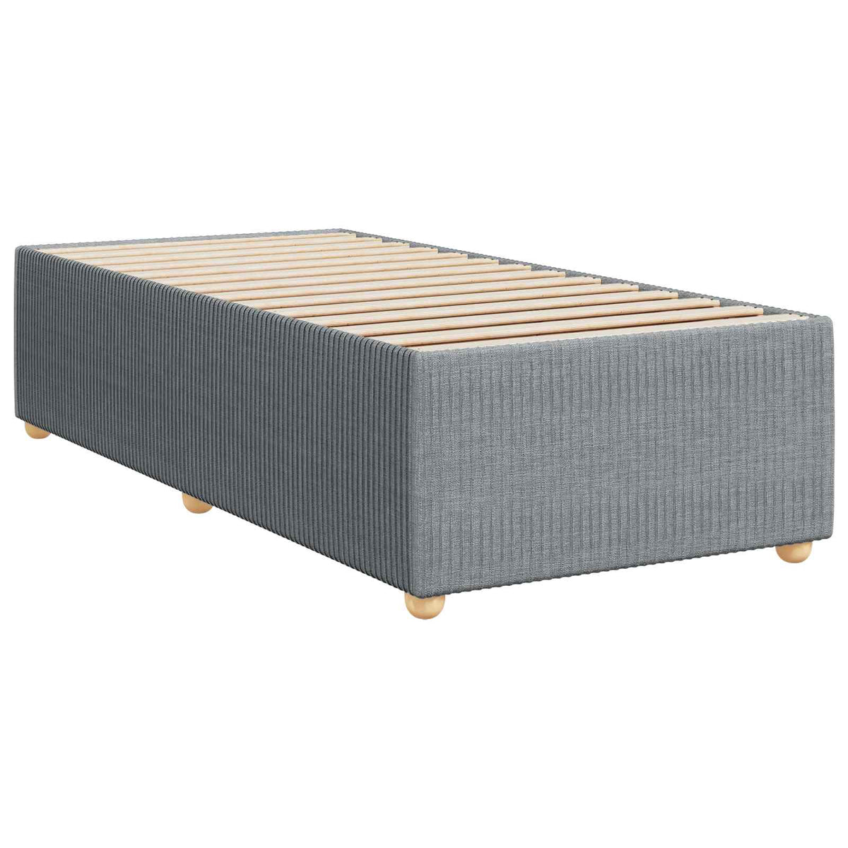 Κρεβάτι box spring με στρώμα Ανοιχτό γκρι Μονό Ύφασμα