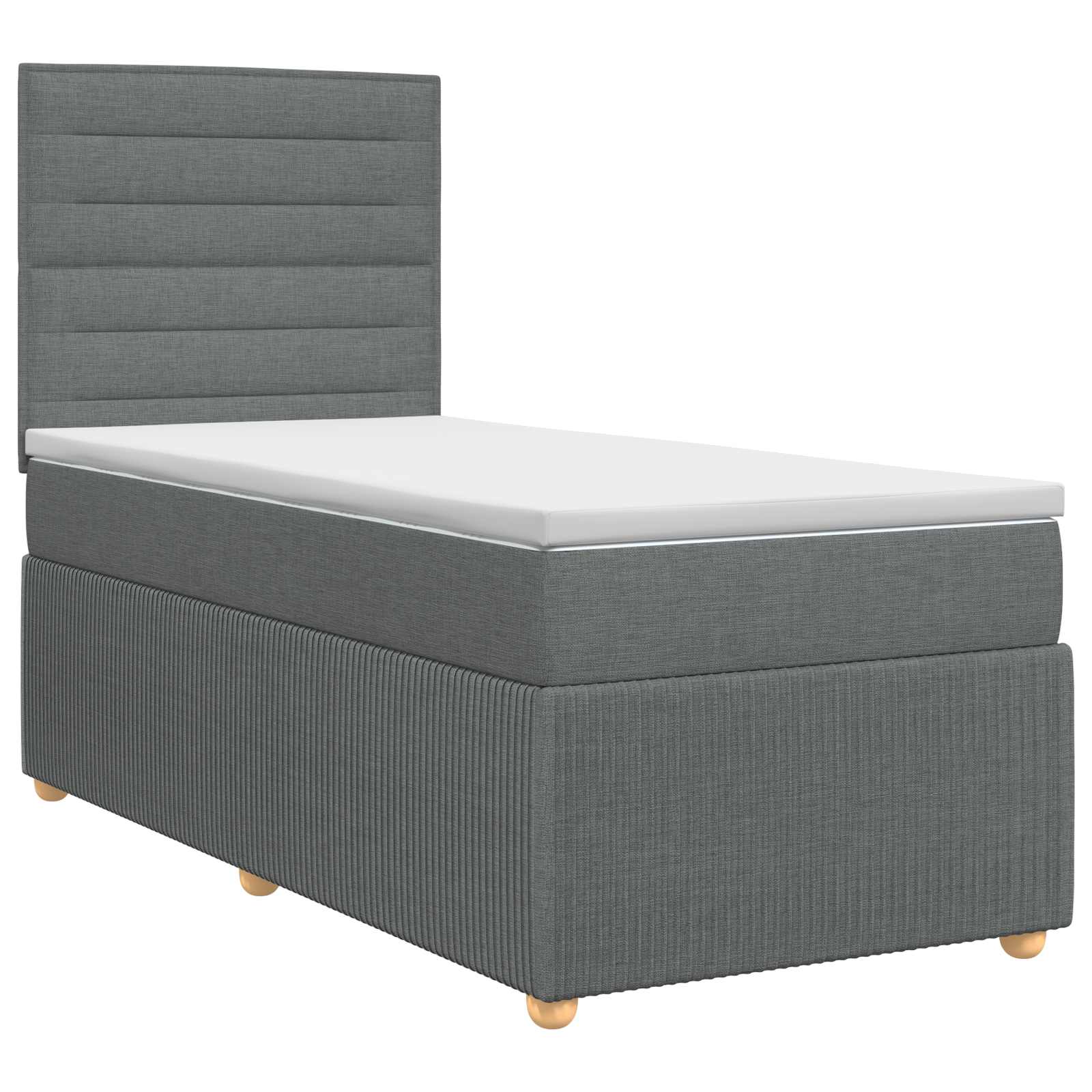 Κρεβάτι box spring με στρώμα Σκούρο Γκρι Μονό Ύφασμα - Pakobazaar