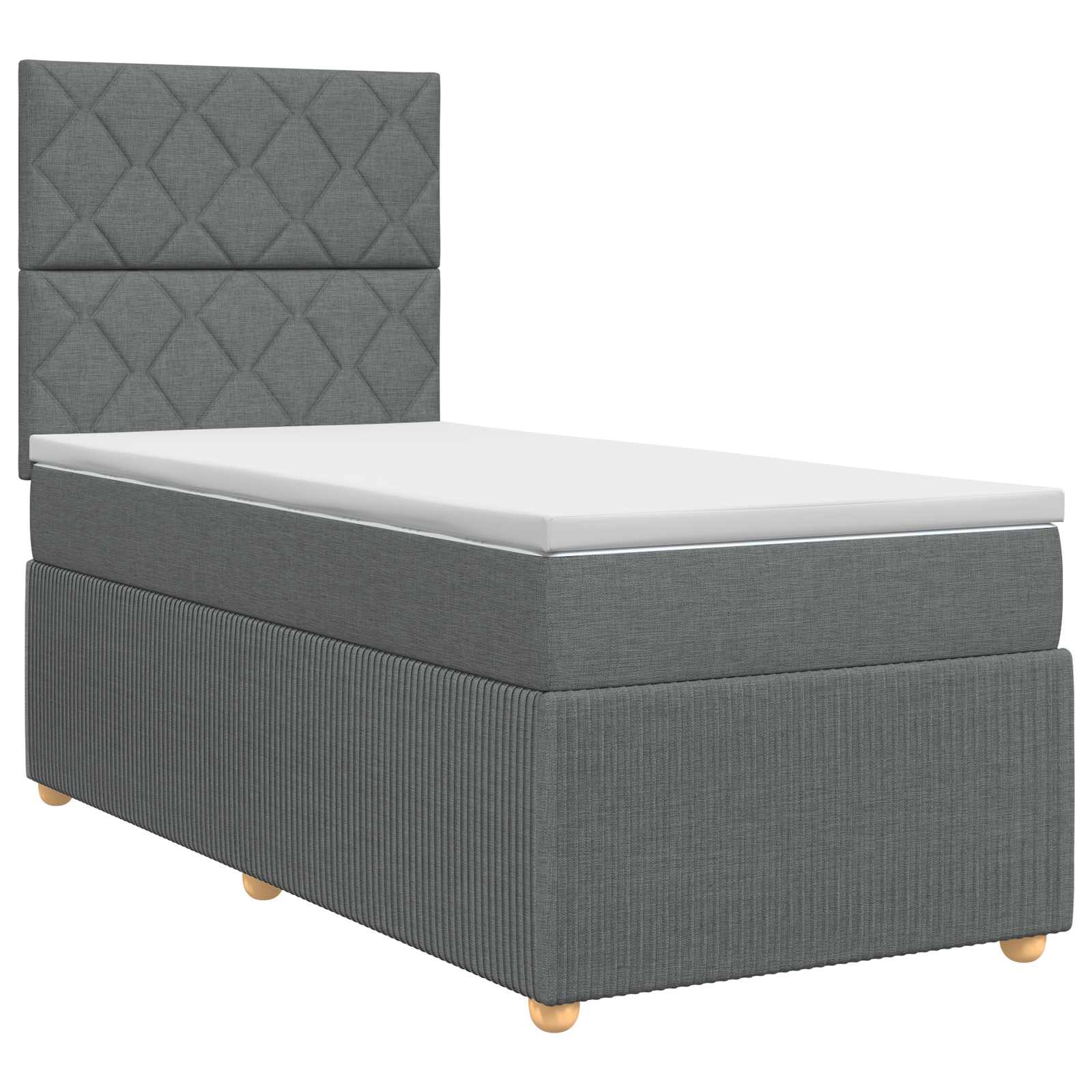 Κρεβάτι box spring με στρώμα Σκούρο Γκρι Μονό Ύφασμα - Pakobazaar
