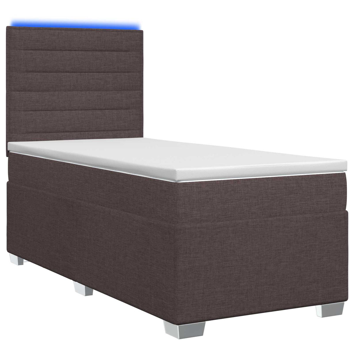 Κρεβάτι box spring με στρώμα Σκούρο Καφέ 80 x 200 cm Ύφασμα - Pakobazaar