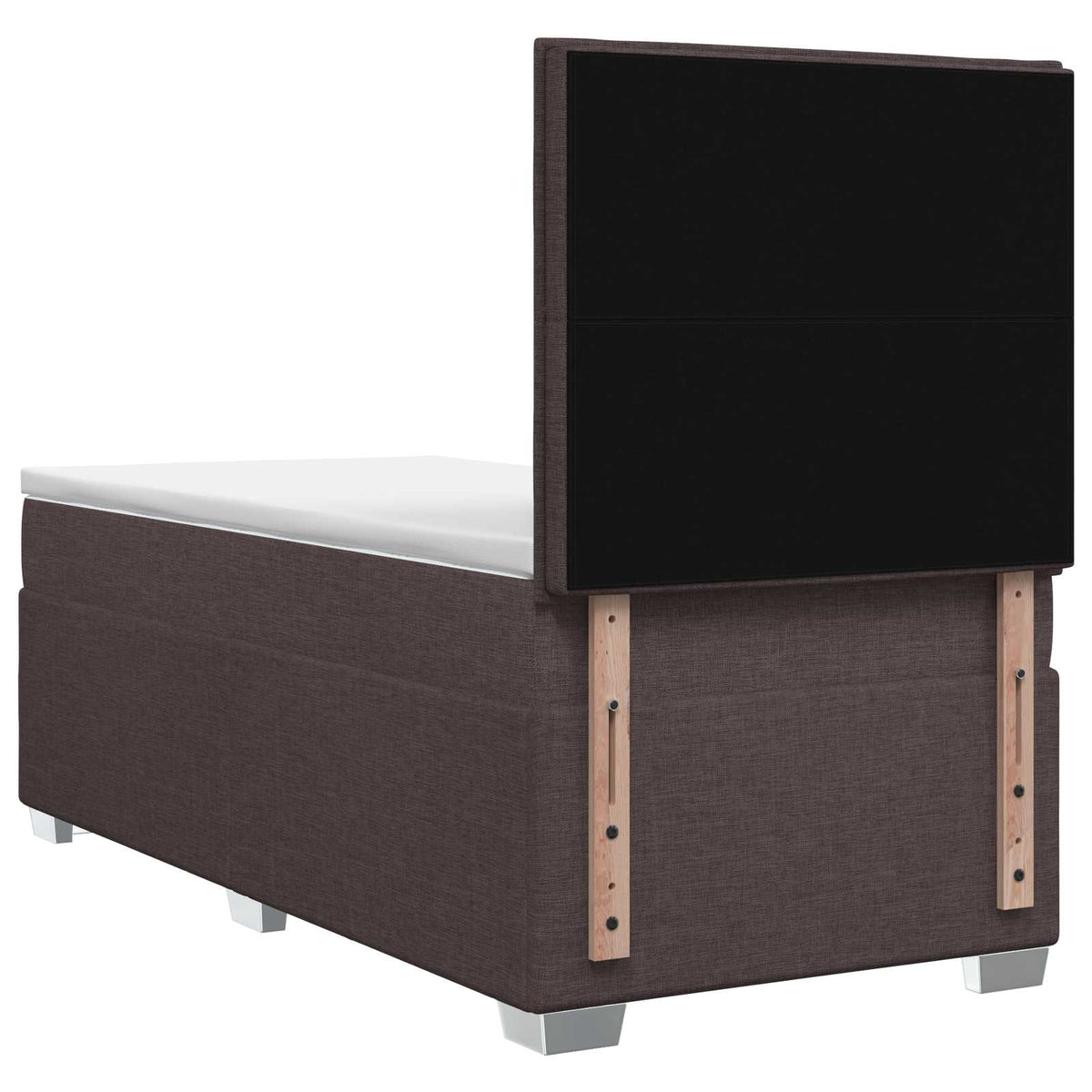 Κρεβάτι box spring με στρώμα Σκούρο Καφέ 80 x 200 cm Ύφασμα - Pakobazaar