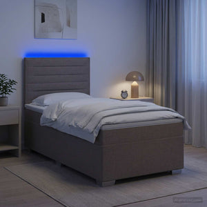 Κρεβάτι box spring με στρώμα Taupe 100 x 200 cm Ύφασμα