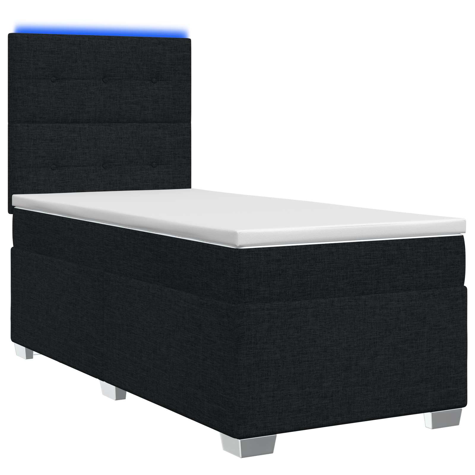 Κρεβάτι box spring με στρώμα Μαύρο 80 x 200 cm Ύφασμα