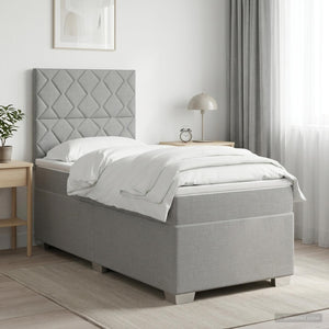 Κρεβάτι box spring με στρώμα Ανοιχτό γκρι 80 x 200 cm Ύφασμα - Pakobazaar