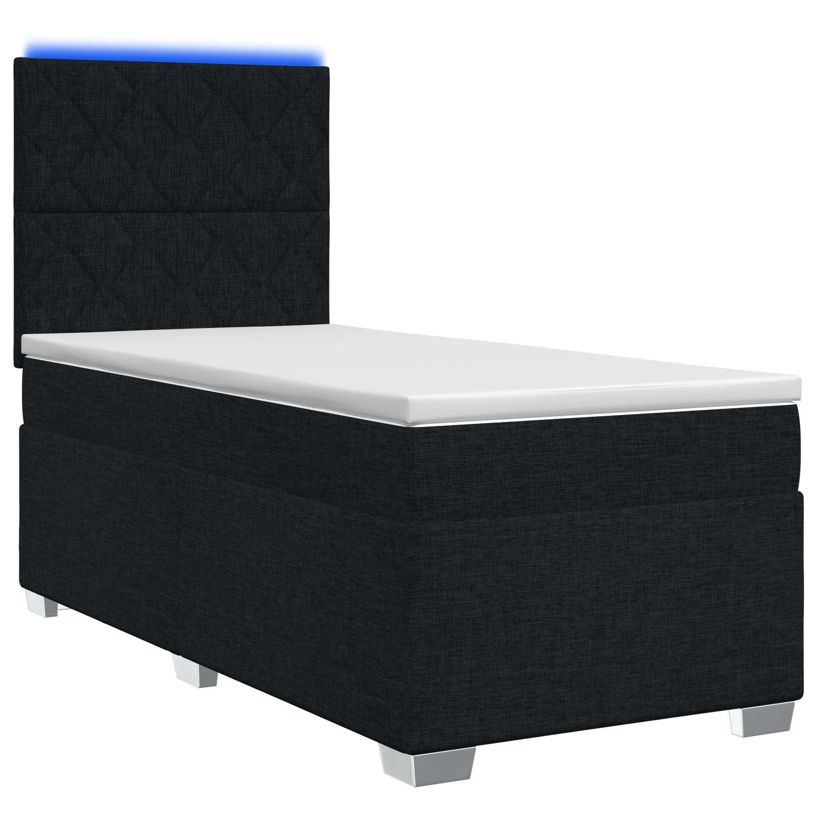 Κρεβάτι box spring με στρώμα Μαύρο 80 x 200 cm Ύφασμα