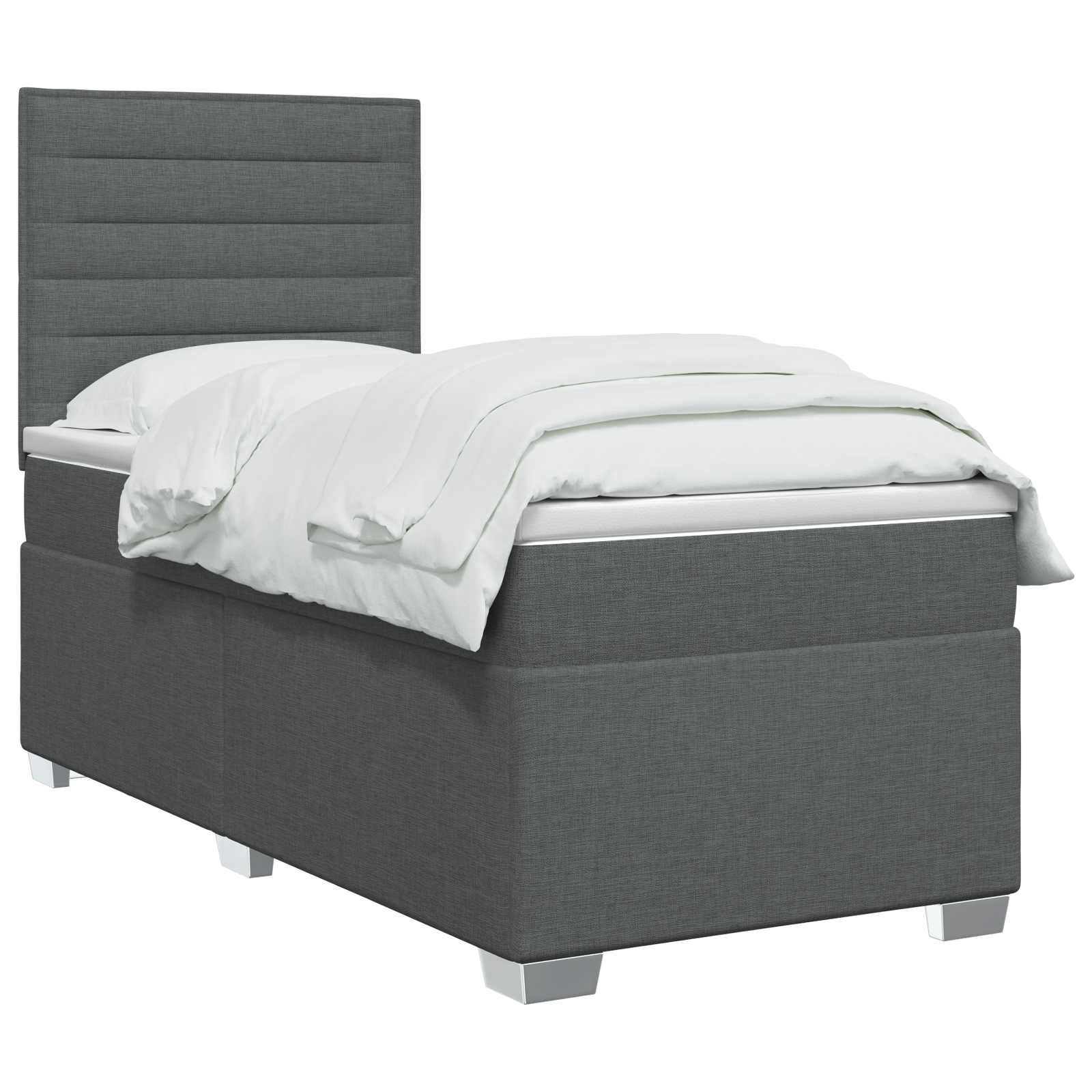 Κρεβάτι box spring με στρώμα Σκούρο Γκρι 90 x 190 cm Ύφασμα
