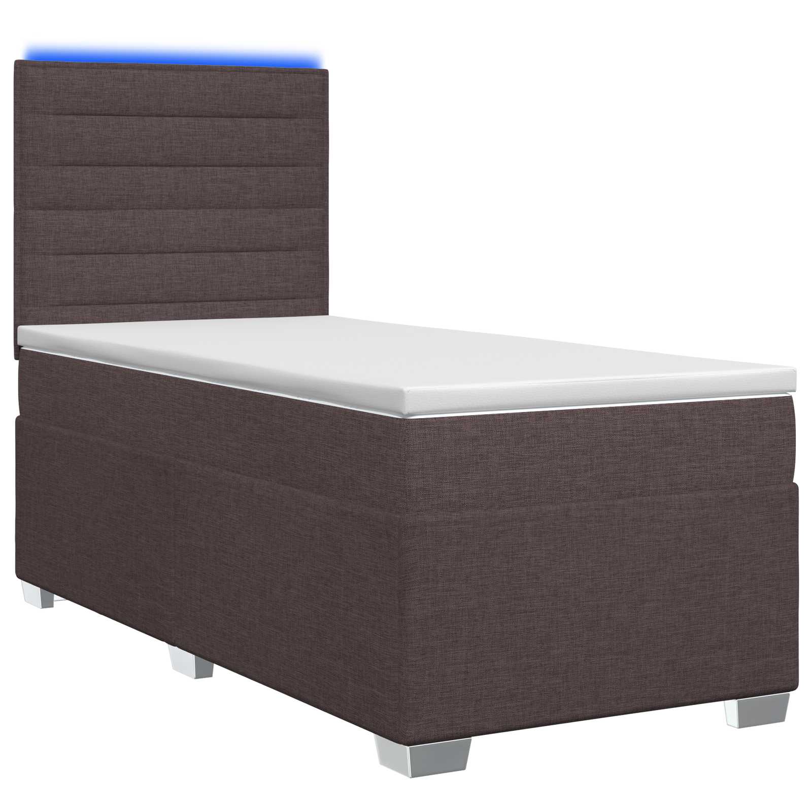 Κρεβάτι box spring με στρώμα Σκούρο Καφέ 90 x 190 cm Ύφασμα