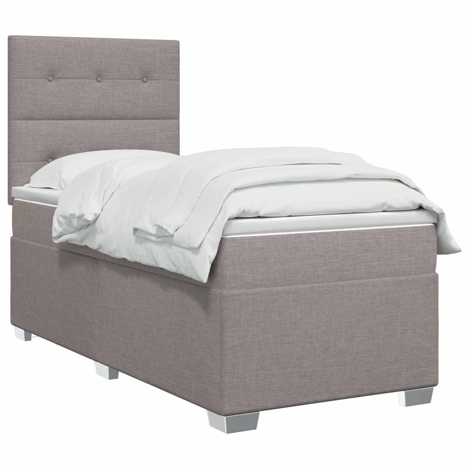 Κρεβάτι box spring με στρώμα Taupe 90 x 190 cm Ύφασμα