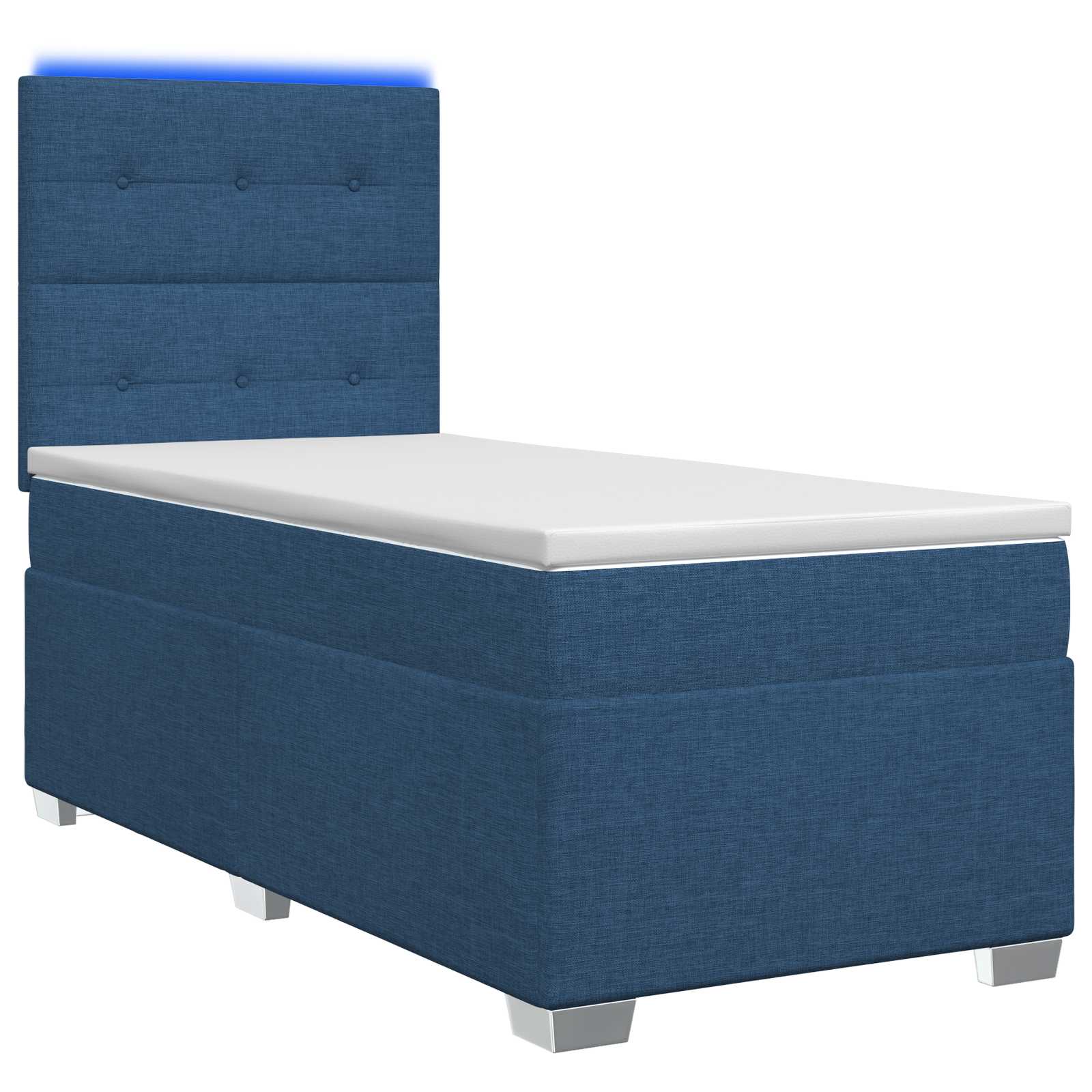 Κρεβάτι box spring με στρώμα Μπλε 90 x 190 cm Ύφασμα