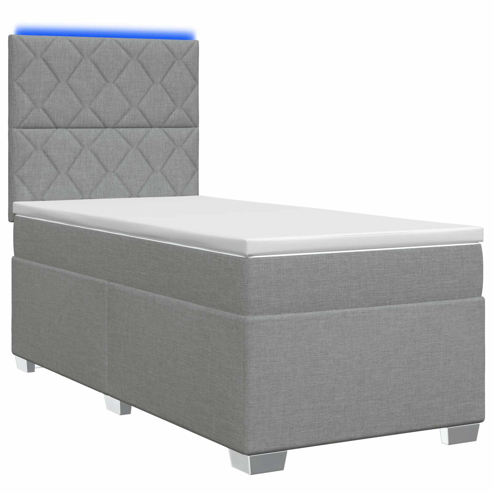 Κρεβάτι box spring με στρώμα Ανοιχτό γκρι 90 x 190 cm Ύφασμα - Pakobazaar