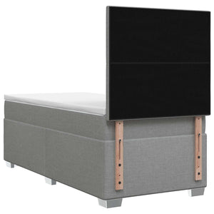 Κρεβάτι box spring με στρώμα Ανοιχτό γκρι 90 x 190 cm Ύφασμα - Pakobazaar