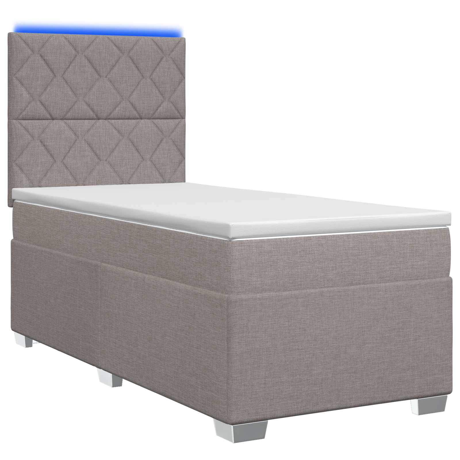 Κρεβάτι box spring με στρώμα Taupe 90 x 190 cm Ύφασμα - Pakobazaar