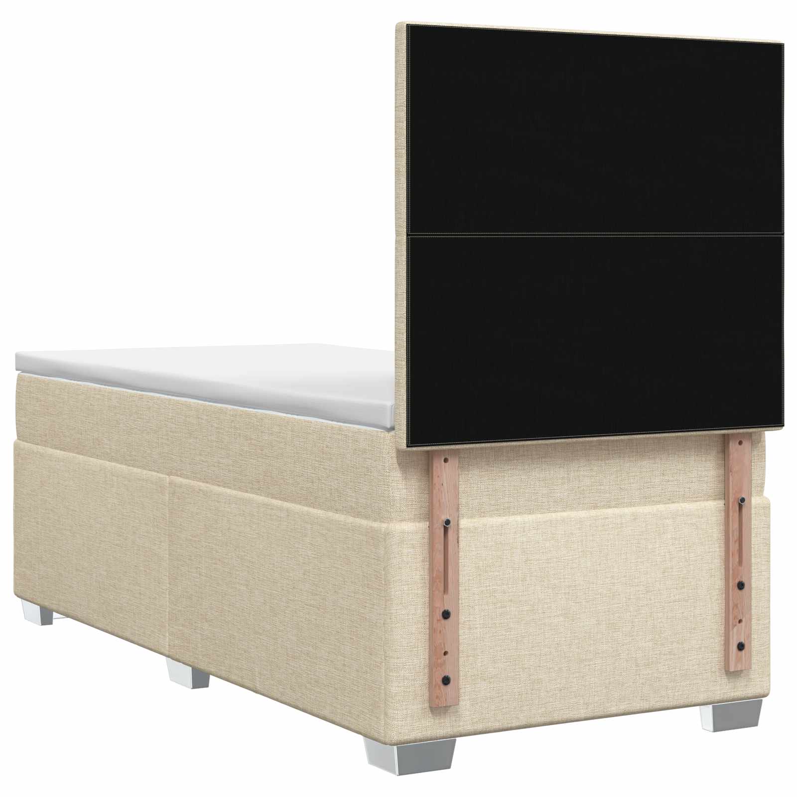 Κρεβάτι box spring με στρώμα Κρεμ 90 x 190 cm Ύφασμα - Pakobazaar