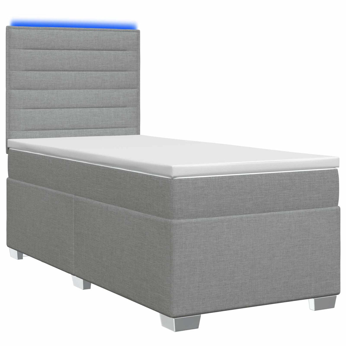 Κρεβάτι box spring με στρώμα Ανοιχτό γκρι 90 x 200 cm Ύφασμα