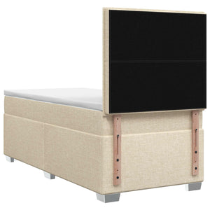 Κρεβάτι box spring με στρώμα Κρεμ 90 x 200 cm Ύφασμα - Pakobazaar